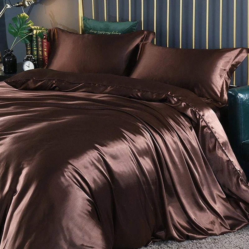Elegant Comfort Set (4 pieces) satin/cotton bed linen - 2x pillowcase - sheet -  - #tag1#