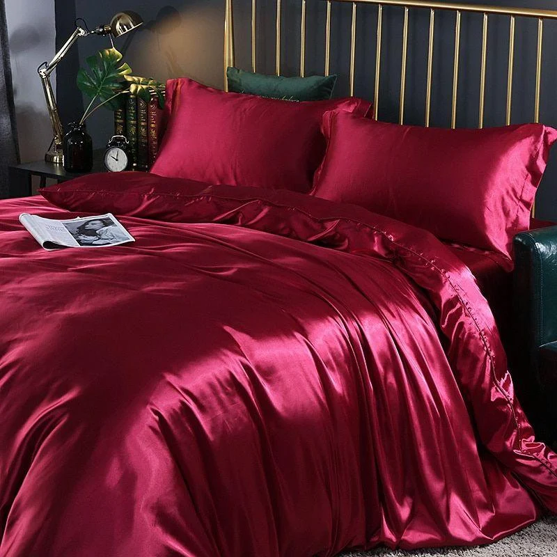 Elegant Comfort Set (4 pieces) satin/cotton bed linen - 2x pillowcase - sheet -  - #tag1#