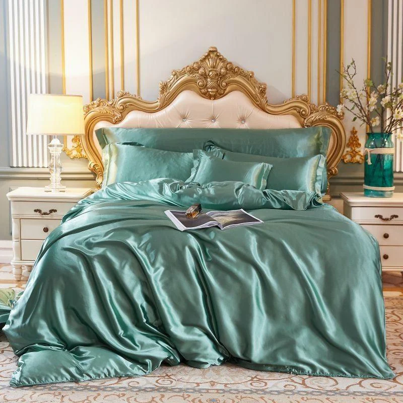 Elegant Comfort Set (4 pieces) satin/cotton bed linen - 2x pillowcase - sheet -  - #tag1#