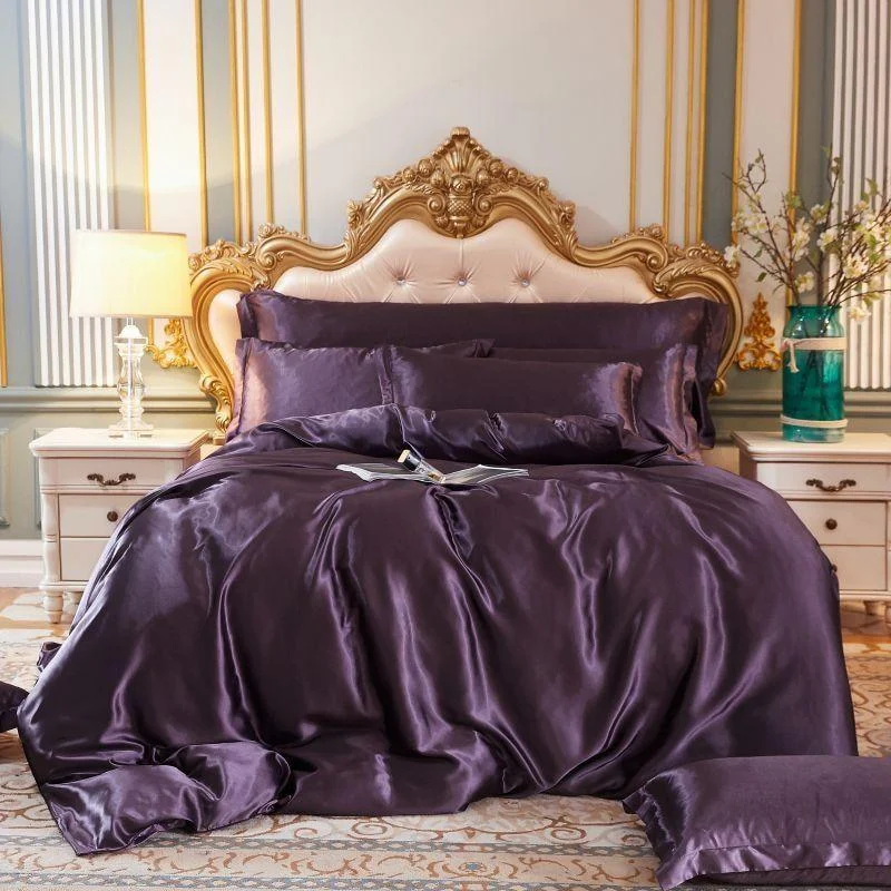 Elegant Comfort Set (4 pieces) satin/cotton bed linen - 2x pillowcase - sheet -  - #tag1#
