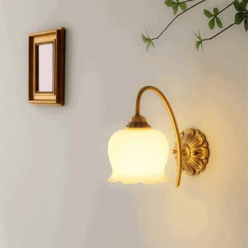 Elegant Copper Glass Wall Lamp tag1