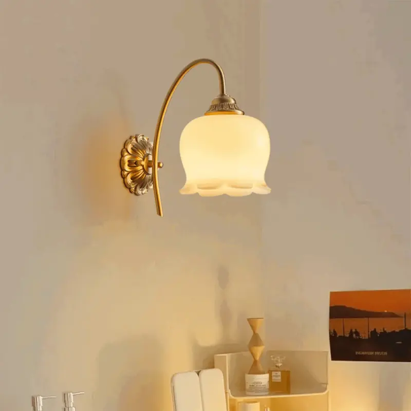 Elegant Copper Glass Wall Lamp tag1