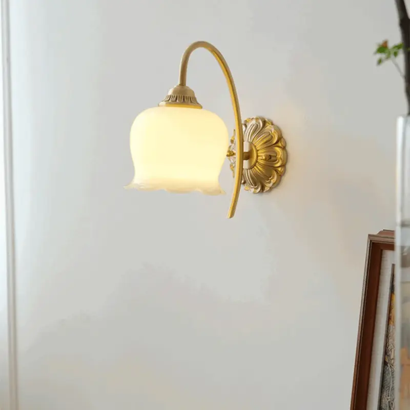 Elegant Copper Glass Wall Lamp tag1