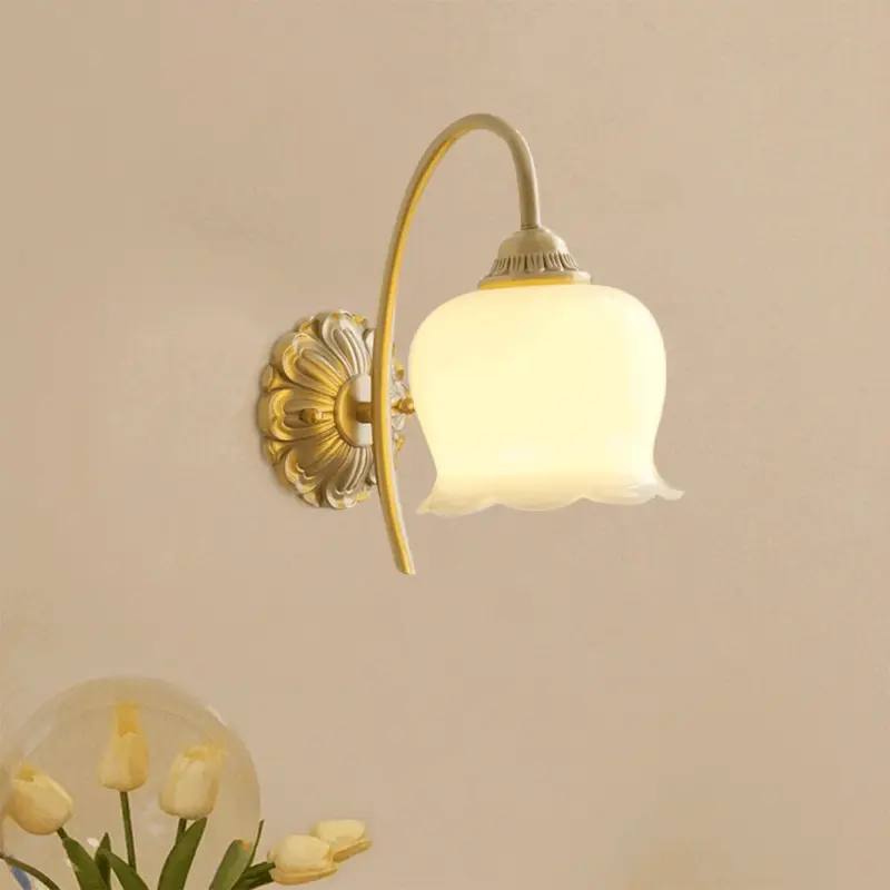 Elegant Copper Glass Wall Lamp tag1