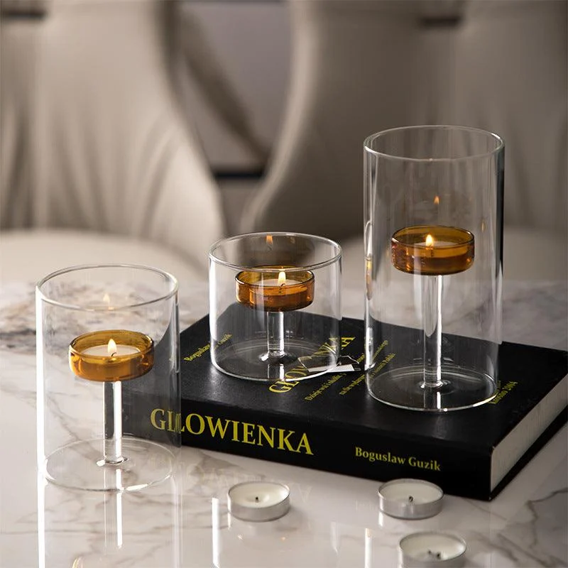 Elegant Glass Candle Holder Set -  - #tag1#