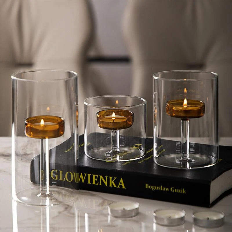 Elegant Glass Candle Holder Set -  - #tag1#