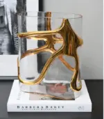 Elegant Gold Stem Glass Vase tag1