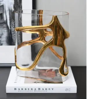 Elegant Gold Stem Glass Vase