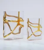 Elegant Gold Stem Glass Vase tag1
