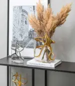 Elegant Gold Stem Glass Vase tag1