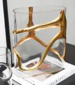 Elegant Gold Stem Glass Vase tag1