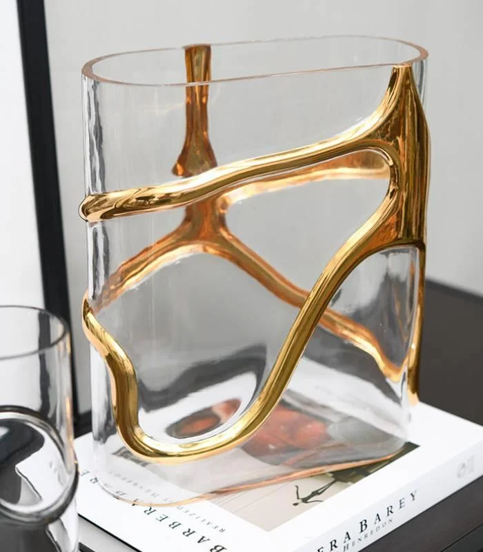 Elegant Gold Stem Glass Vase -  - #tag1#