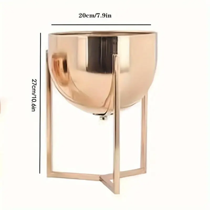 Elegant Golden Metal Flower Stand for Creative Home Decor and Organization tag1