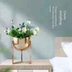 Elegant Golden Metal Flower Stand for Creative Home Decor and Organization tag1