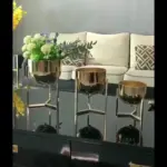 Elegant Golden Metal Flower Stand for Creative Home Decor and Organization tag1
