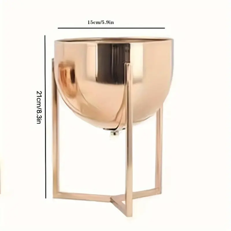 Elegant Golden Metal Flower Stand for Creative Home Decor and Organization tag1
