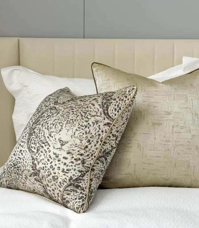 Elegant Leopard Print & Textured Jacquard Decorative Cushion Cover 45x45 cm -  - #tag1#