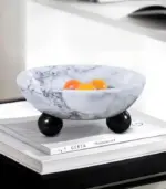 Elegant Marble Bowl with Ball Feet 18 cm tag1
