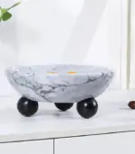 Elegant Marble Bowl with Ball Feet 18 cm tag1