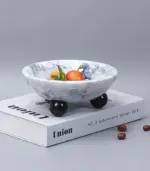 Elegant Marble Bowl with Ball Feet 18 cm tag1