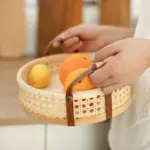 Elegant Rattan Woven Storage Basket tag1