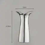 Elegant Sleek Silver Ceramic Flower Vase tag1