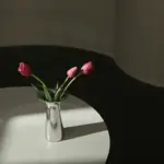 Elegant Sleek Silver Ceramic Flower Vase tag1