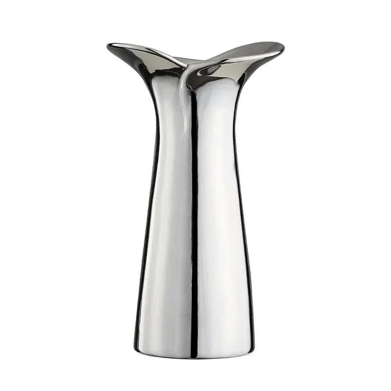 Elegant & Sleek Silver Ceramic Flower Vase -  - #tag1#