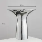 Elegant Sleek Silver Ceramic Flower Vase tag1