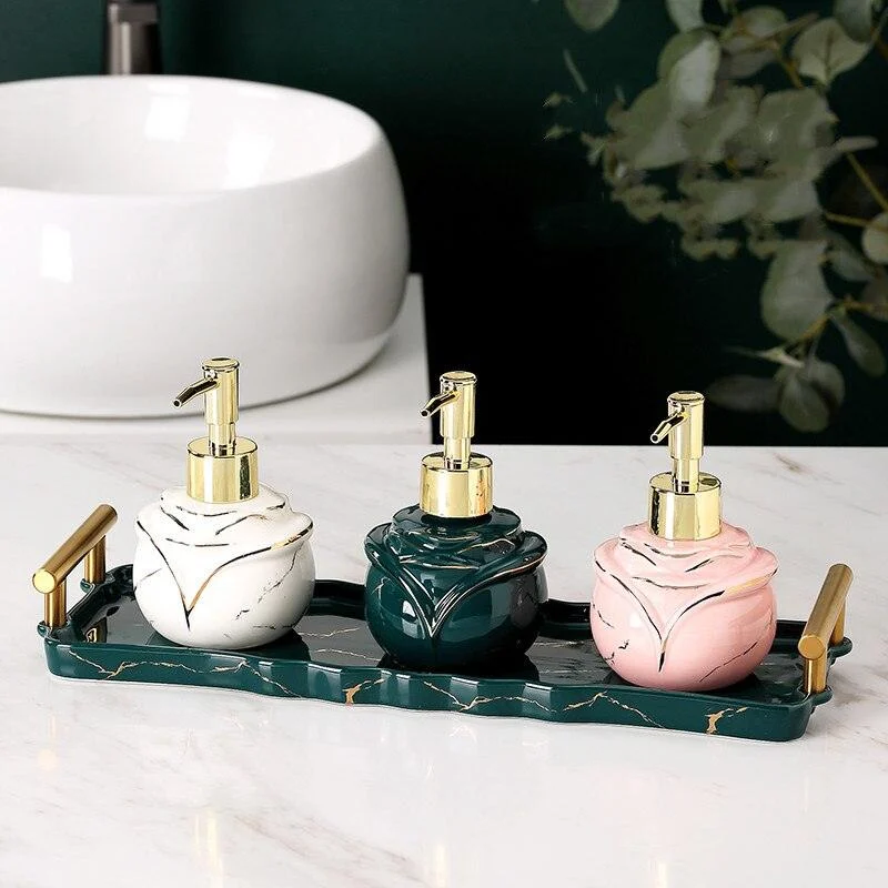 Elegant Solid Marble Soap Dispenser -