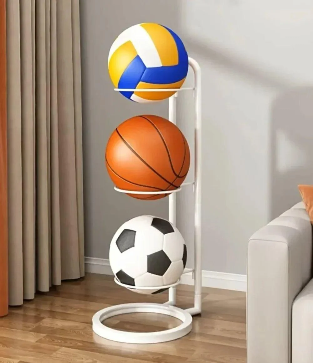 Elegant Sports Ball Storage Rack | Removable Garage Organizer -  - #tag1#