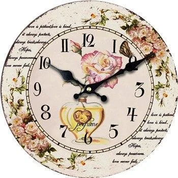 Elegant Wall Clock with Antique Rose Motif -  - #tag1#