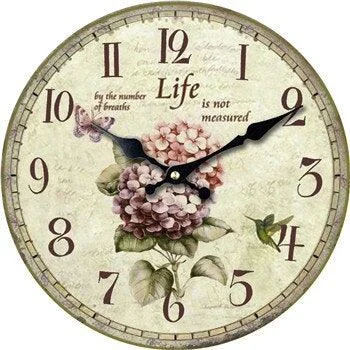Elegant Wall Clock with Antique Rose Motif -  - #tag1#