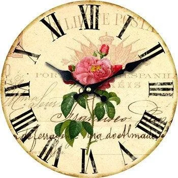 Elegant Wall Clock with Antique Rose Motif -  - #tag1#