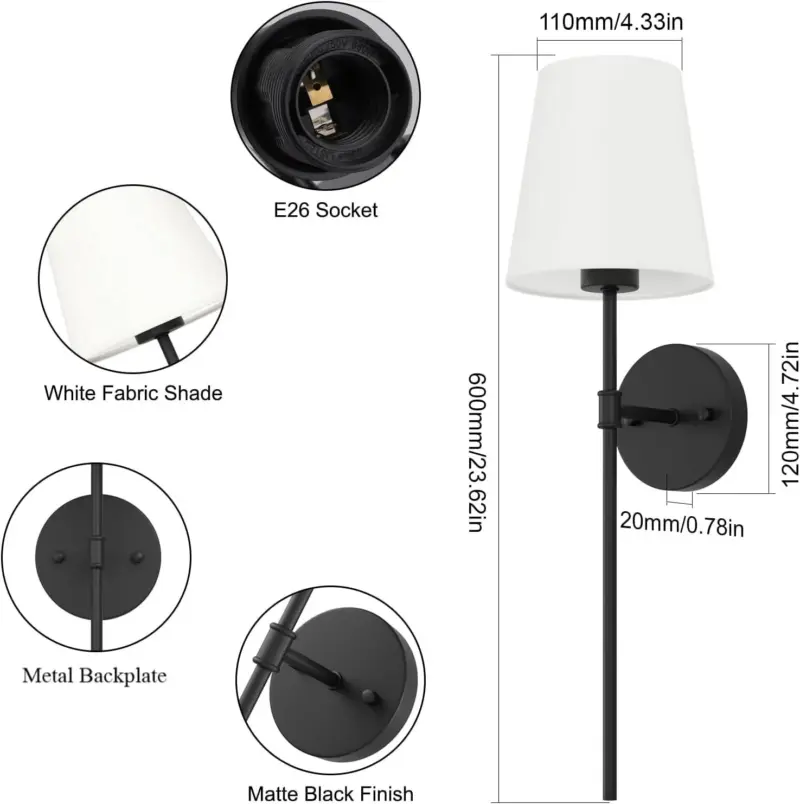 Elegant Wall Lamps Set of 2 tag1