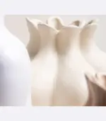 Elegant White Ceramic Pomegranate Vase Sculptural Ceramic Vase 20 x 17.5 cm Soft Off White tag1