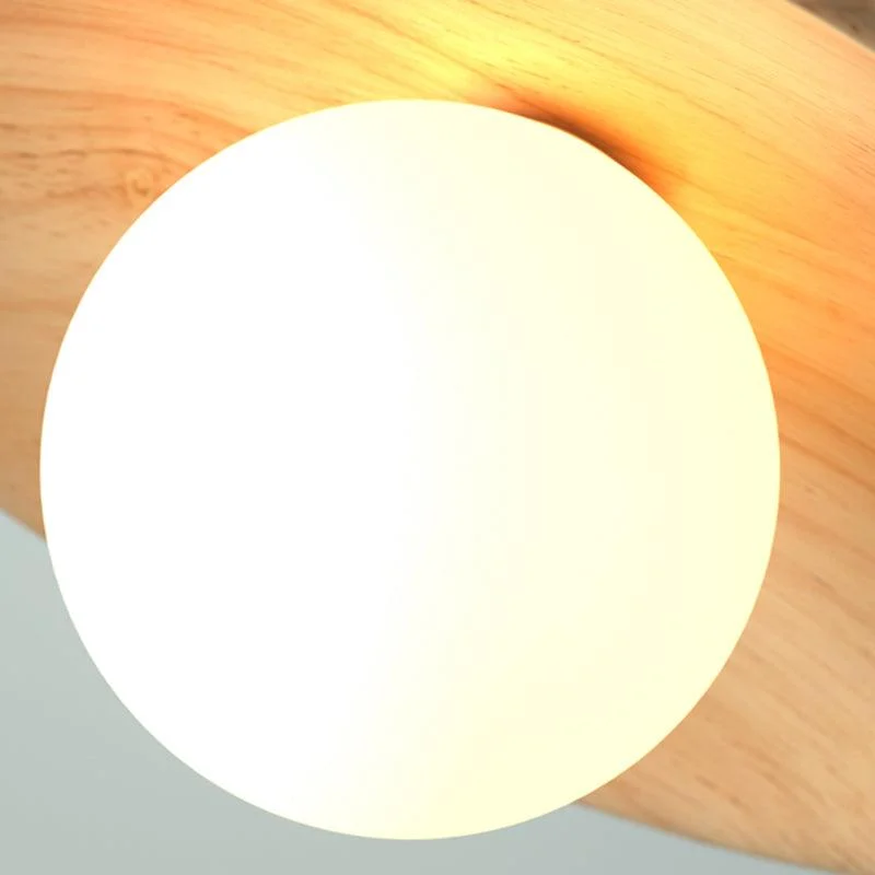 Elegant Wooden Ceiling Light 1-Light Mini Semi-Flush Mount Hallway Lamp -  - #tag1#