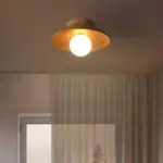 Elegant Wooden Ceiling Light 1 Light Mini Semi Flush Mount Hallway Lamp tag1