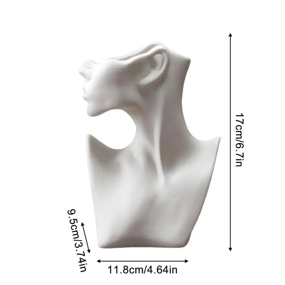 Elegant white face pattern vase | Ceramic vase perfect for flowers or plumes -  - #tag1#