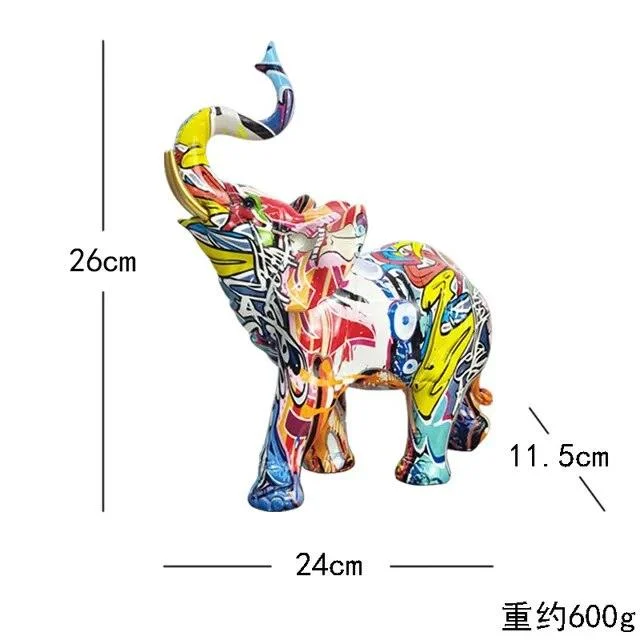 Elephant Modern Art Colorful Sculptures and Statues Resin Crafts Home Decor -