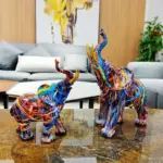Elephant Modern Art Colorful Sculptures and Statues Resin Crafts Home Decor