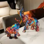 Elephant Modern Art Colorful Sculptures and Statues Resin Crafts Home Decor