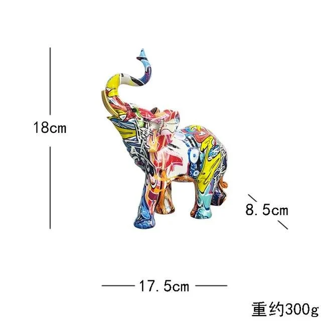 Elephant Modern Art Colorful Sculptures and Statues Resin Crafts Home Decor -