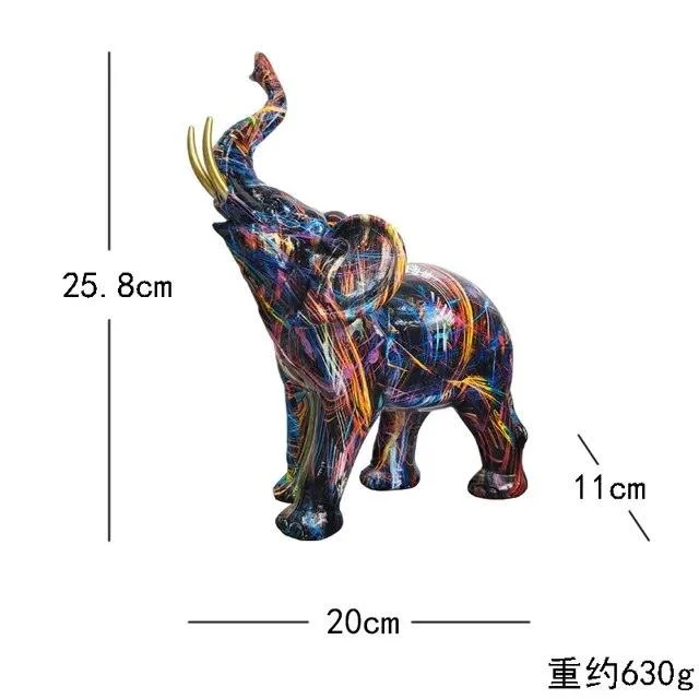 Elephant Modern Art Colorful Sculptures and Statues Resin Crafts Home Decor -