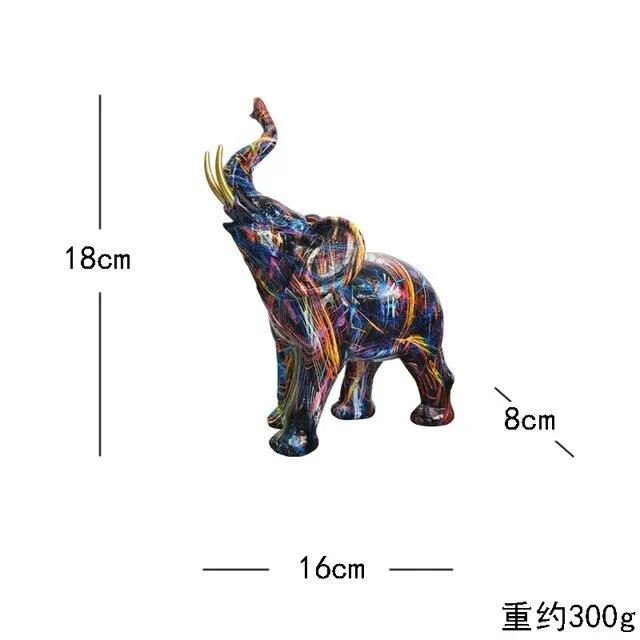 Elephant Modern Art Colorful Sculptures and Statues Resin Crafts Home Decor -