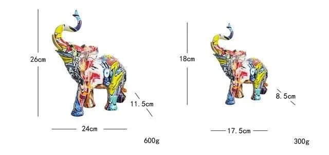 Elephant Modern Art Colorful Sculptures and Statues Resin Crafts Home Decor -