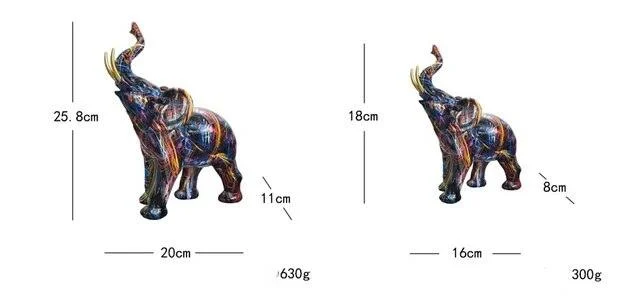 Elephant Modern Art Colorful Sculptures and Statues Resin Crafts Home Decor -