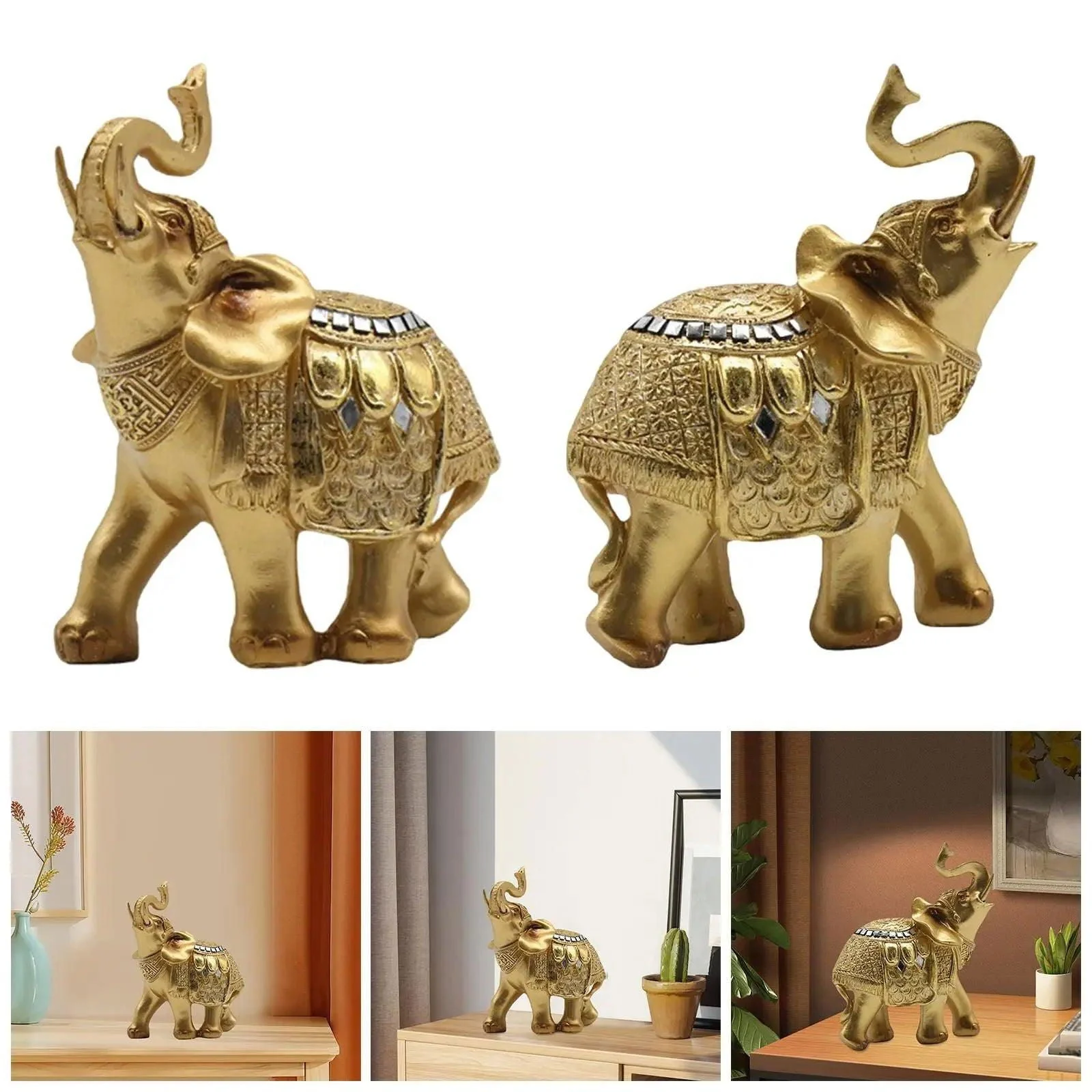 Elephant statue - Elephanta - Decorative Ornament - Resin Sculpture -  - #tag1#