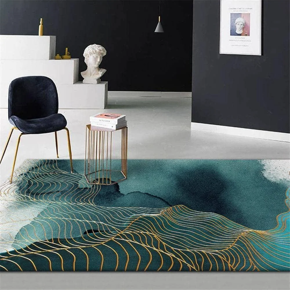 Elevate Your Space with Abstract Ink Painting Area Rug - Rectangle -