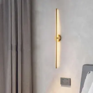 Elias Modern Linear LED Wall Light Gold, Indoor, Metal, Bathroom